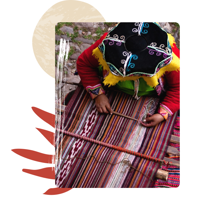 Collage Red Palm Leaf