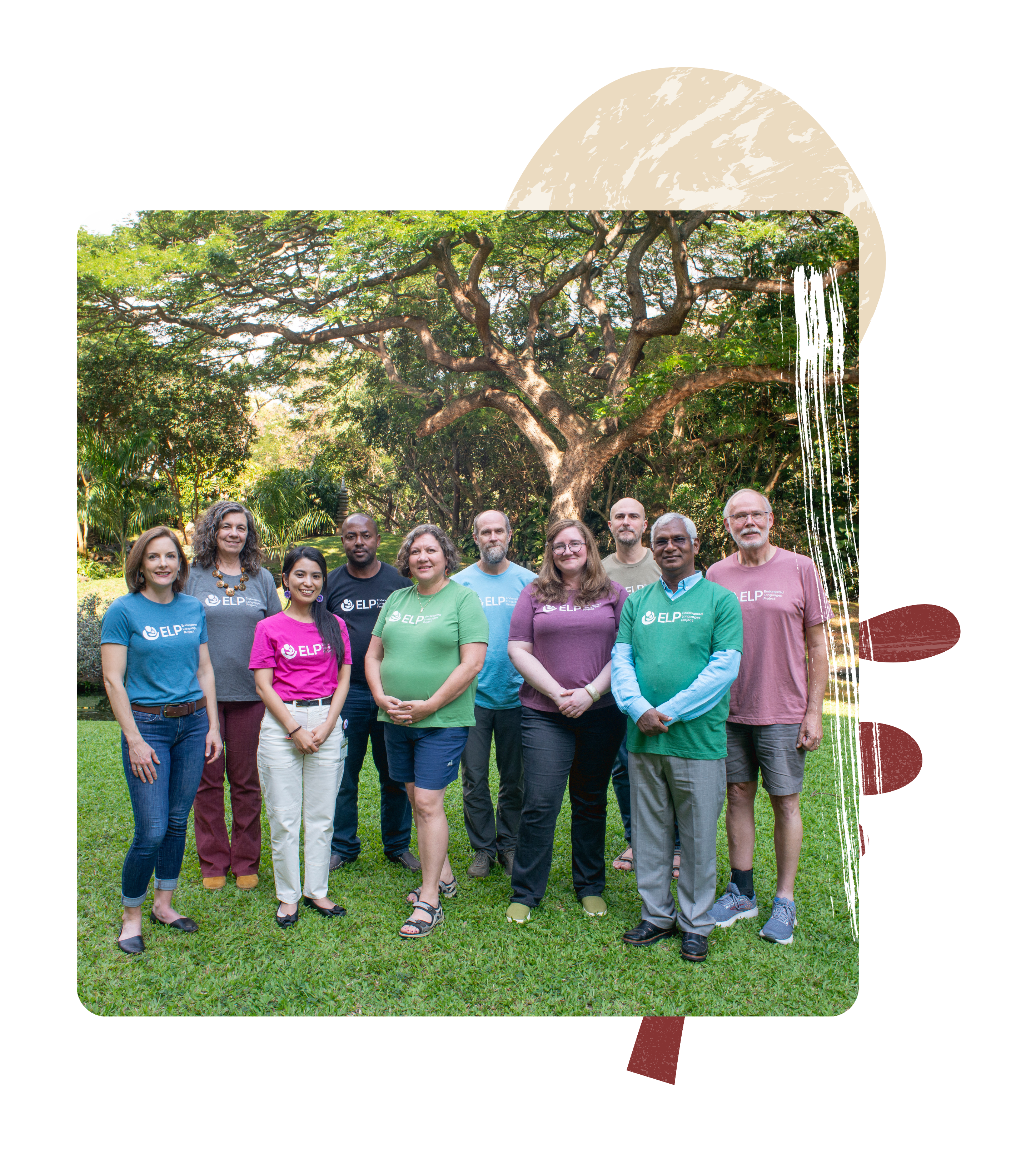 A photo of the ELP Governance Council standing in a green garden.