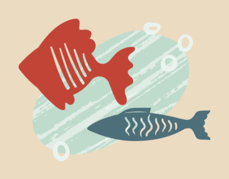 Illustration of two fish