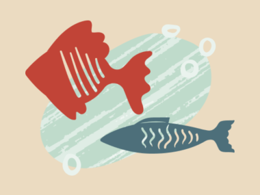 Illustration of two fish