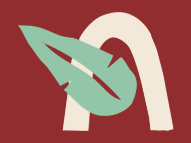 Illustration of a leaf and an arch shape