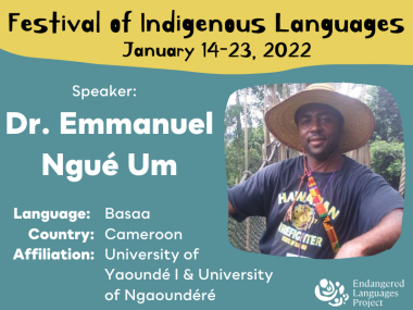 Flyer with photo of Emmanuel Ngue Um