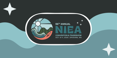 NIEA logo in teal and black and white