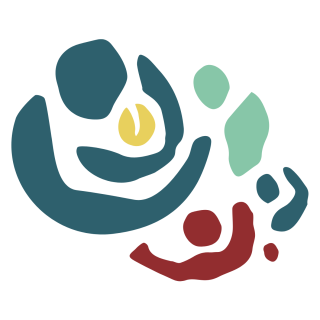 ELP logo - abstract figures that resemble people gathered around a seed